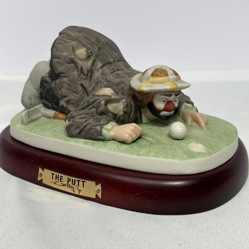 Emmett Kelley Jr The Putt Clown Figurine Weary Willie Golf Series Signed Base